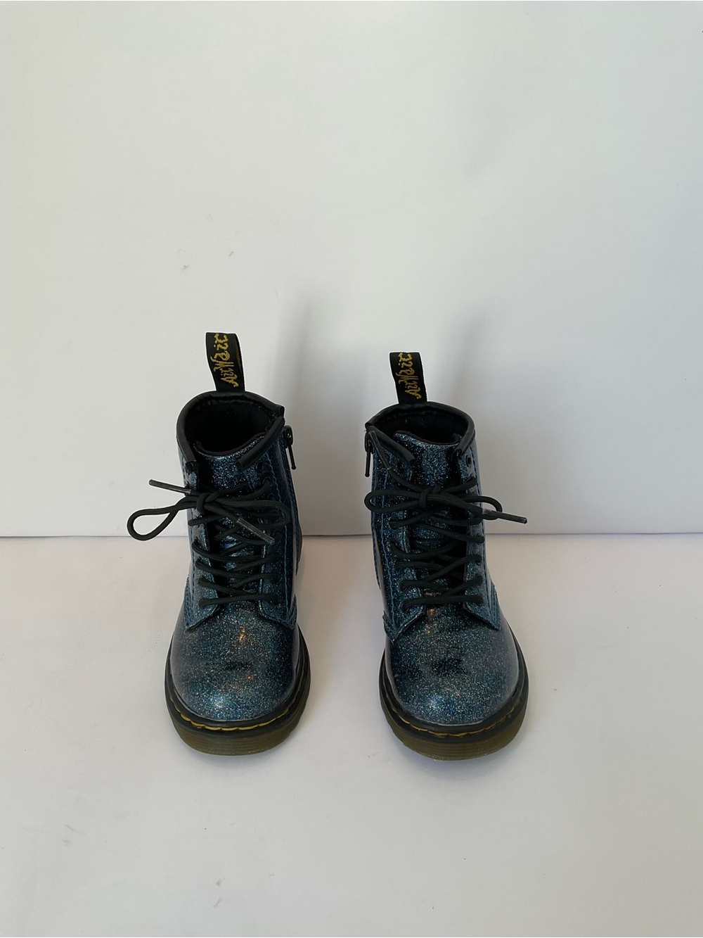 Dr. Martens 1460 Kids Glittery Blue Lace-Up Boots